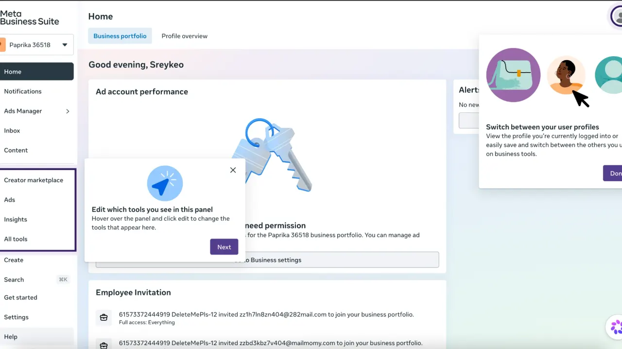 Facebook : Meta Business Manager (BM) — How to solve "You don't have permission" error after integrating a new BM