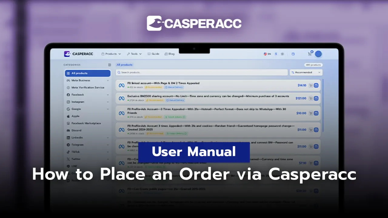 User Manual — How to Place an Order via Casperacc