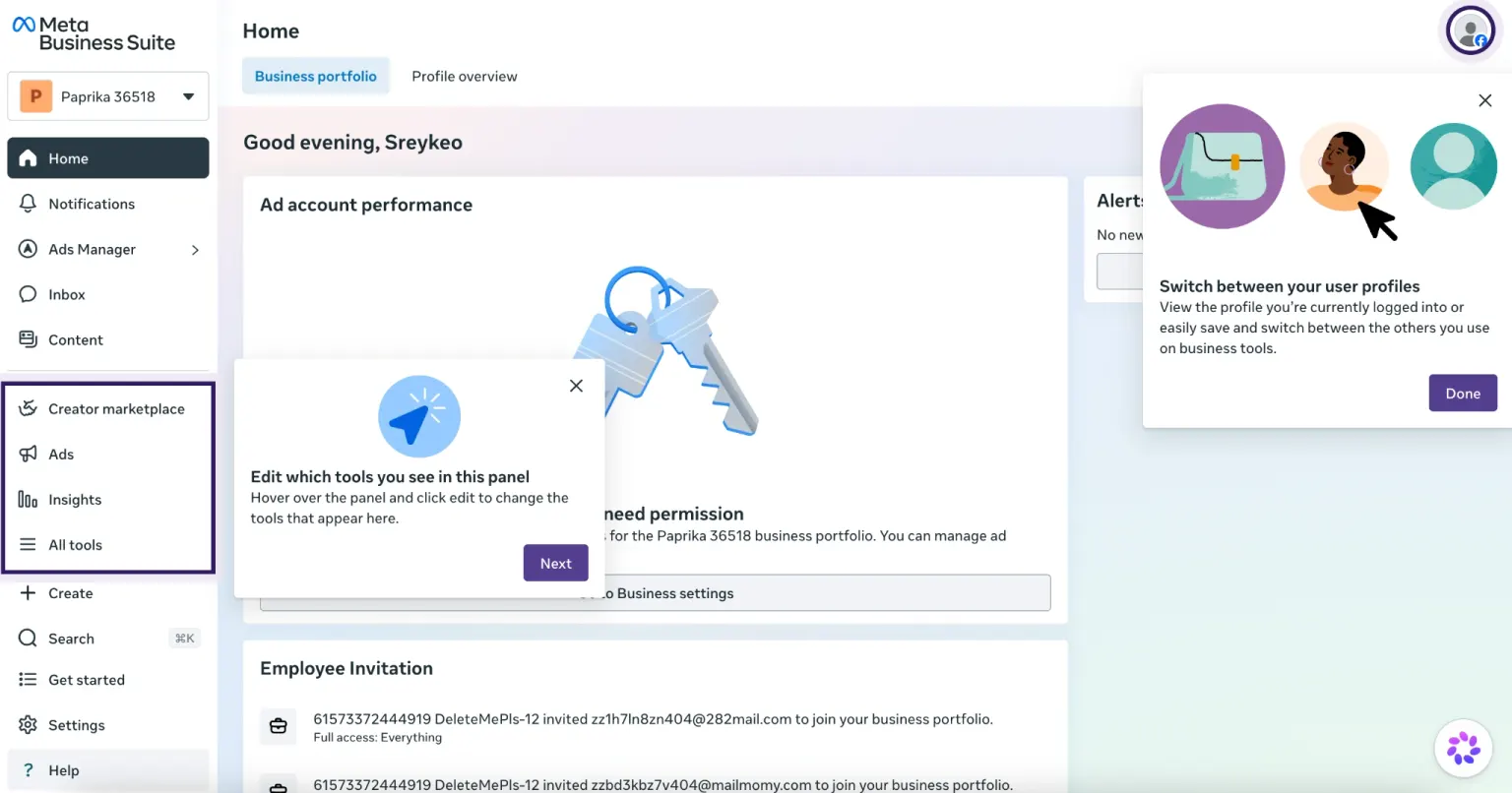 Facebook : Meta Business Manager (BM) — How to solve "You don't have permission" error after integrating a new BM