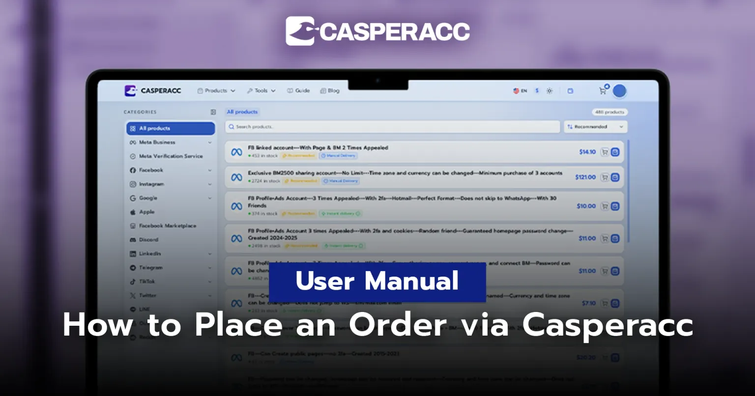 User Manual — How to Place an Order via Casperacc
