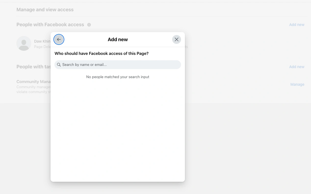 Search by name or email
