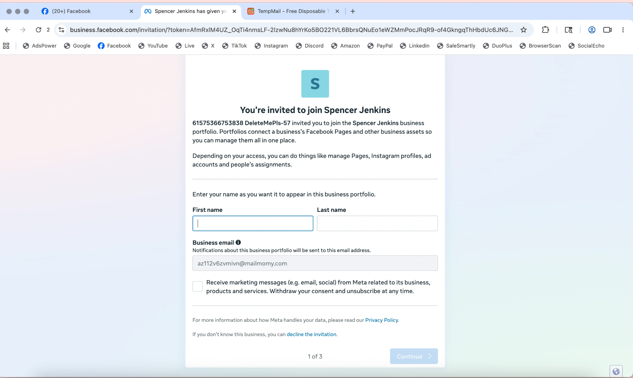 Set your display name in Business Manager