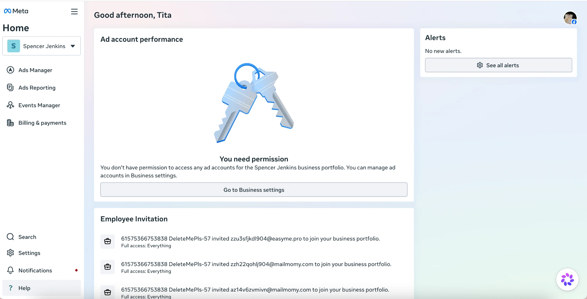 Opened Meta Business Suite successfully