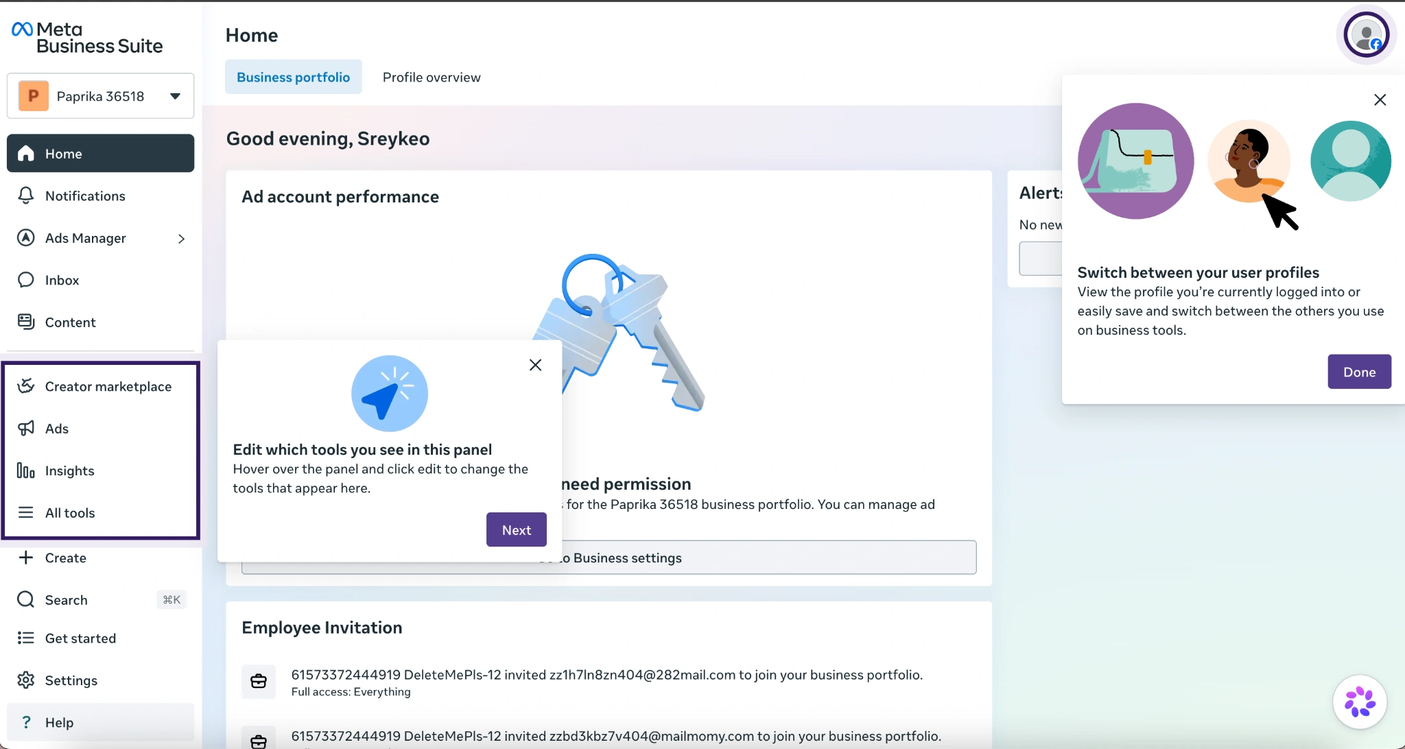 Overview of the permission issue after connecting a new BM